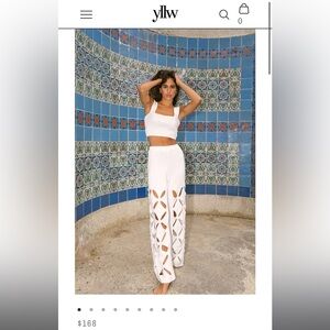 YLLW the label Taurus Knit Pant Set- White